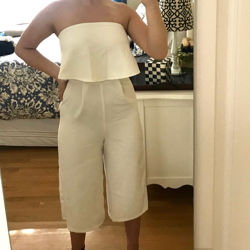 White strapless jumpsuit!